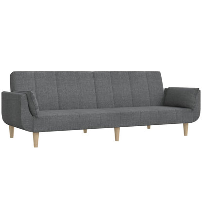 Sovesofa 2-personers med 2 puder lysegråt stof