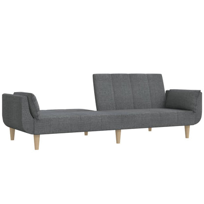 Sovesofa 2-personers med 2 puder lysegråt stof