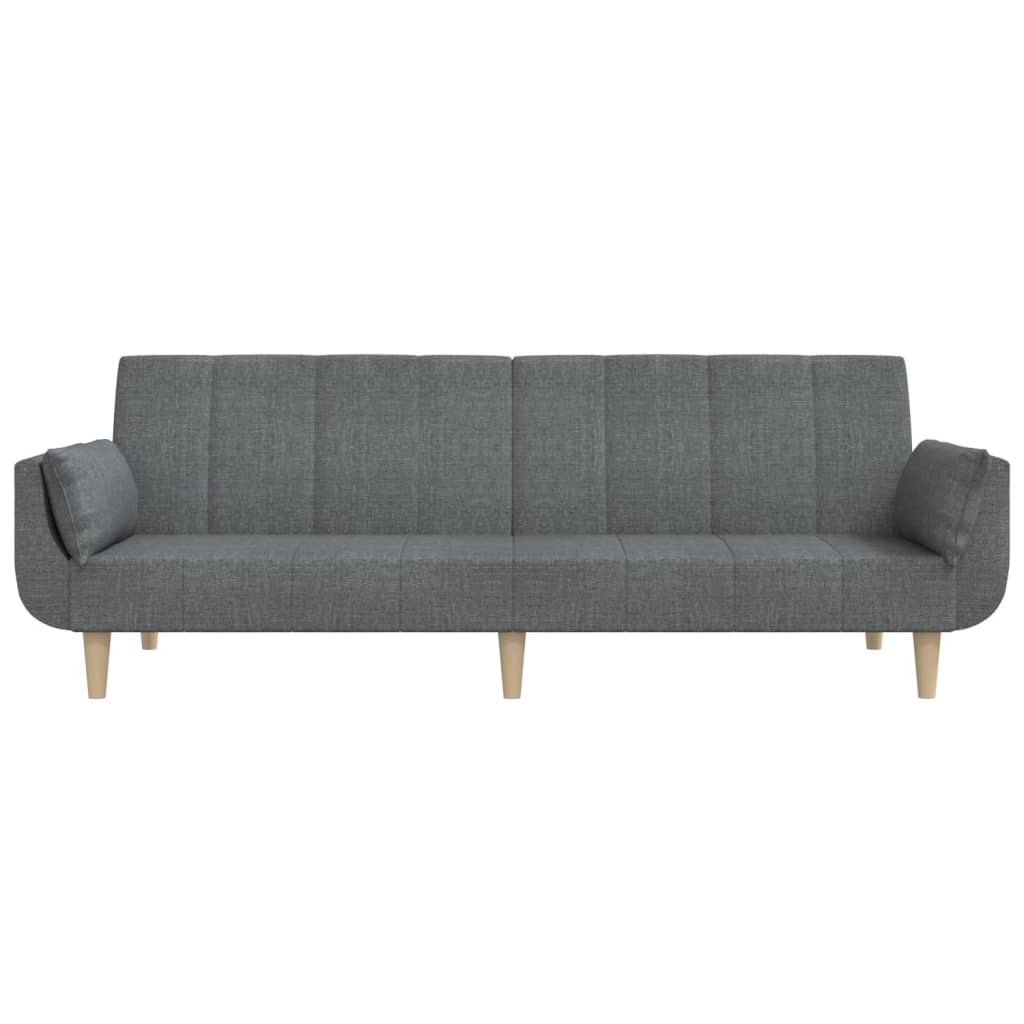 Sovesofa 2-personers med 2 puder lysegråt stof