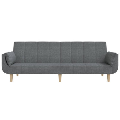 Sovesofa 2-personers med 2 puder lysegråt stof