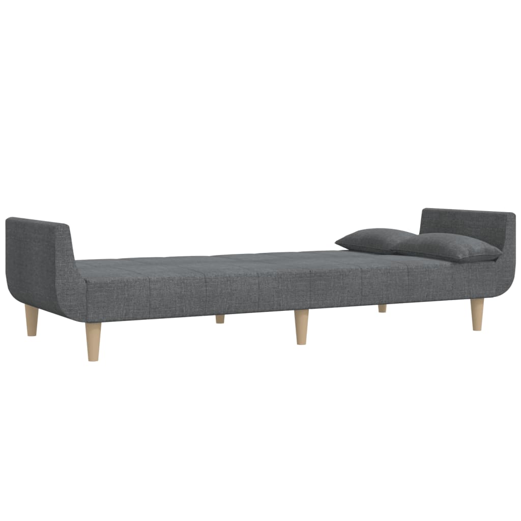 Sovesofa 2-personers med 2 puder lysegråt stof