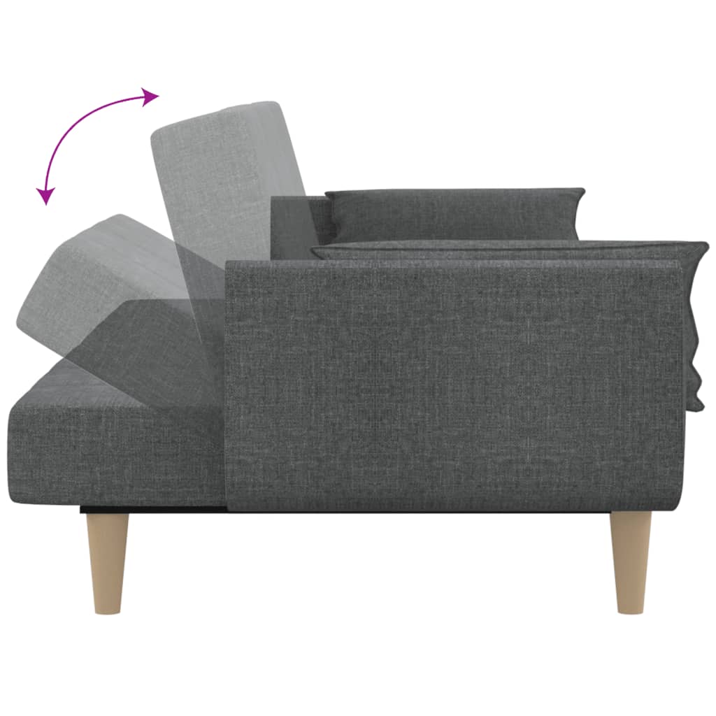 Sovesofa 2-personers med 2 puder lysegråt stof