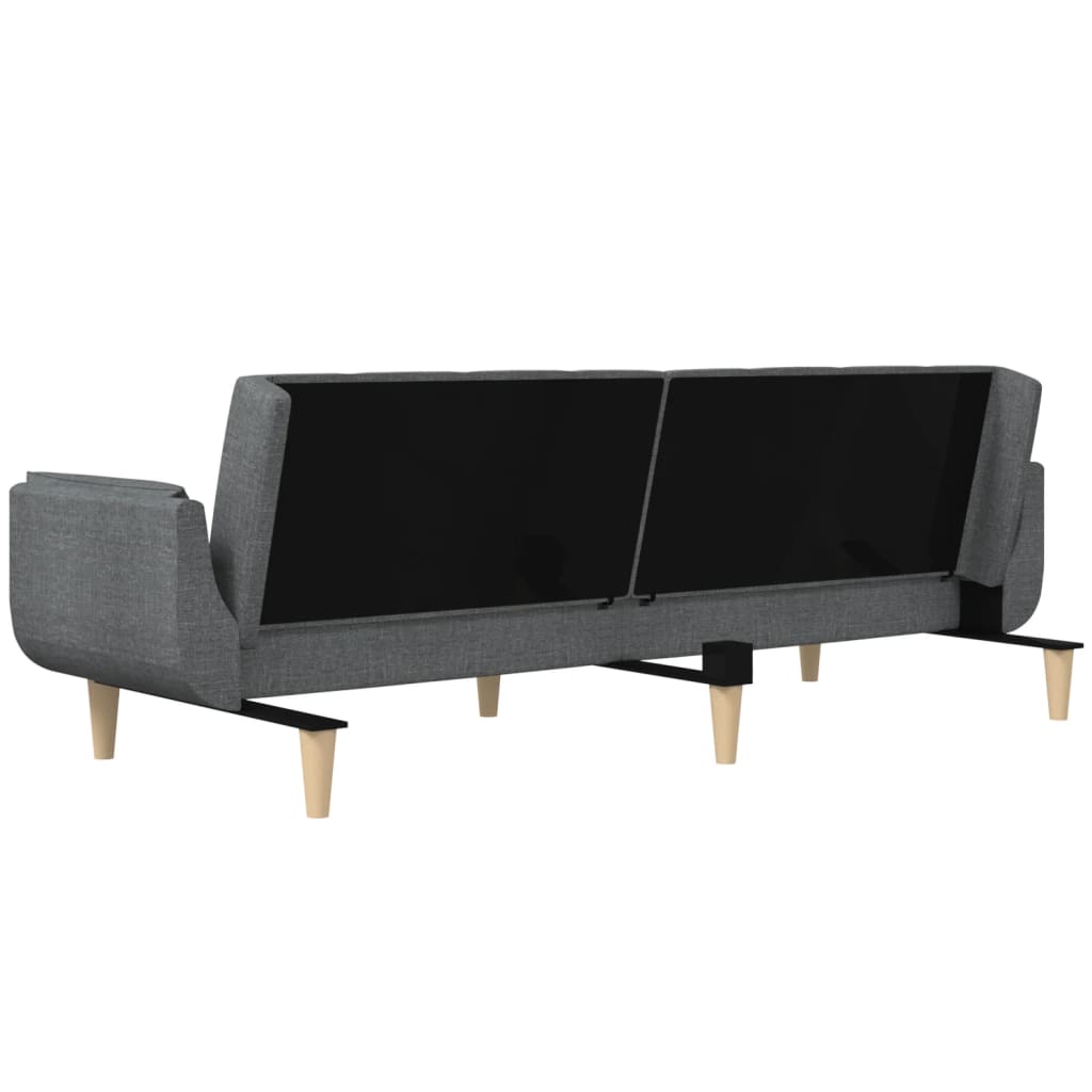 Sovesofa 2-personers med 2 puder lysegråt stof