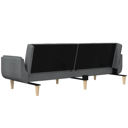 Sovesofa 2-personers med 2 puder lysegråt stof