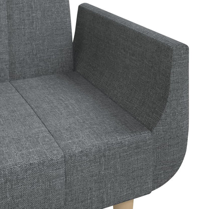 Sovesofa 2-personers med 2 puder lysegråt stof