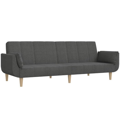 Sovesofa 2-personers med 2 puder mørkegrå stof