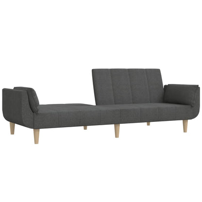 Sovesofa 2-personers med 2 puder mørkegrå stof