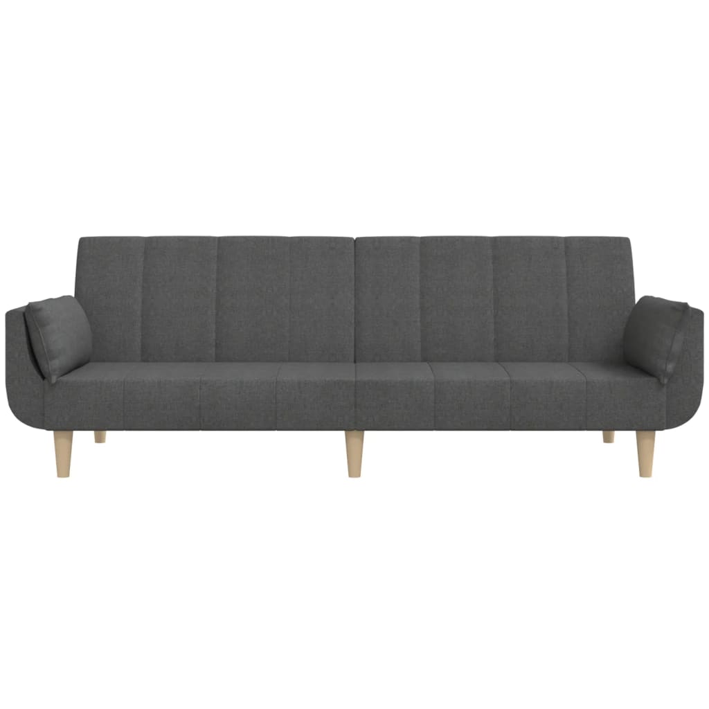 Sovesofa 2-personers med 2 puder mørkegrå stof