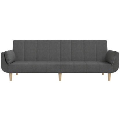 Sovesofa 2-personers med 2 puder mørkegrå stof