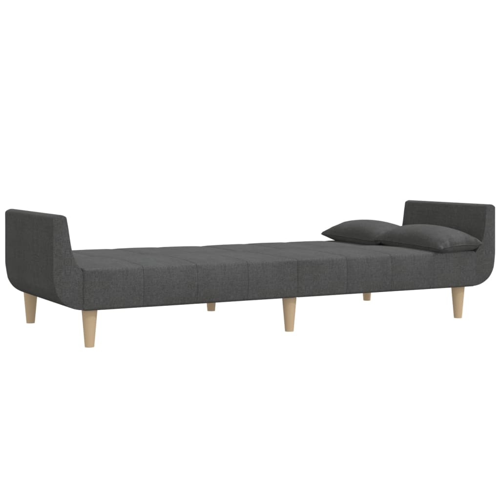 Sovesofa 2-personers med 2 puder mørkegrå stof