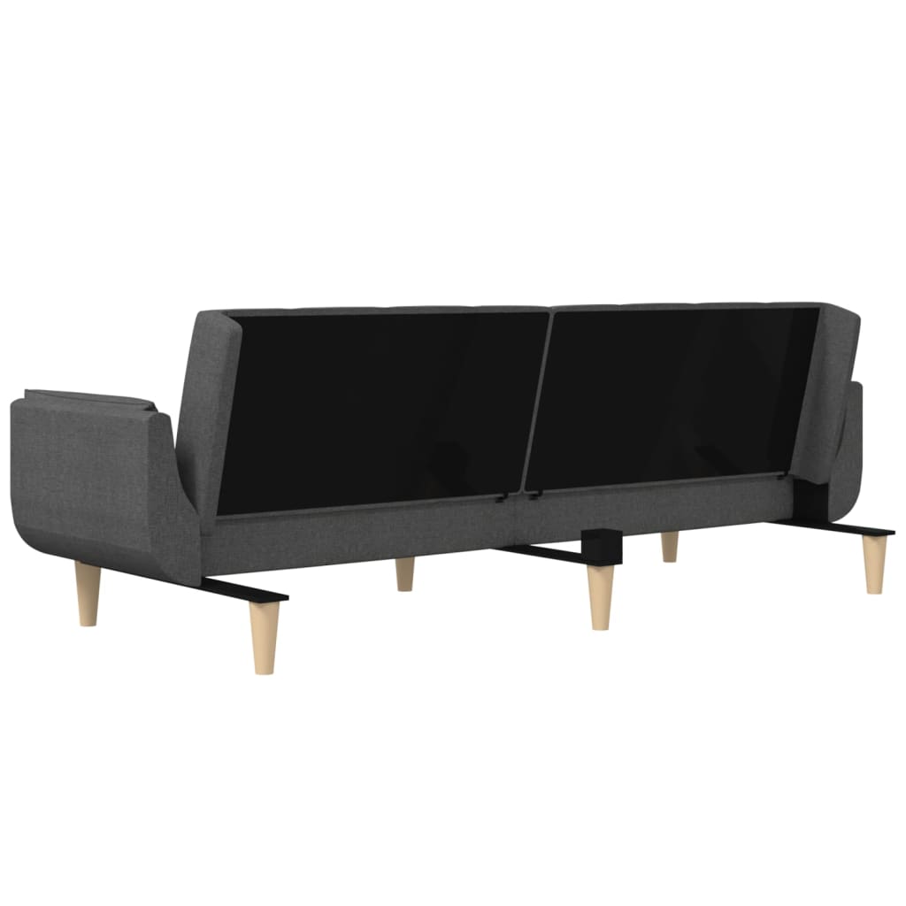 Sovesofa 2-personers med 2 puder mørkegrå stof