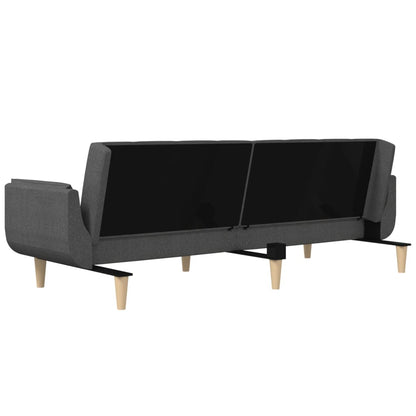 Sovesofa 2-personers med 2 puder mørkegrå stof