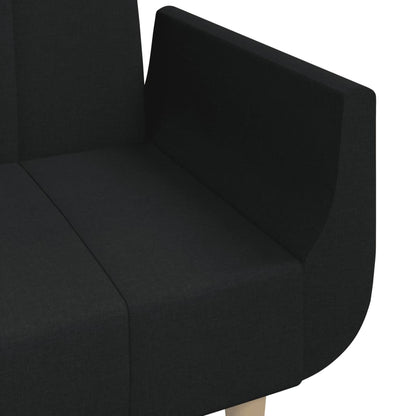 Sovesofa 2-personers med 2 puder sort stof