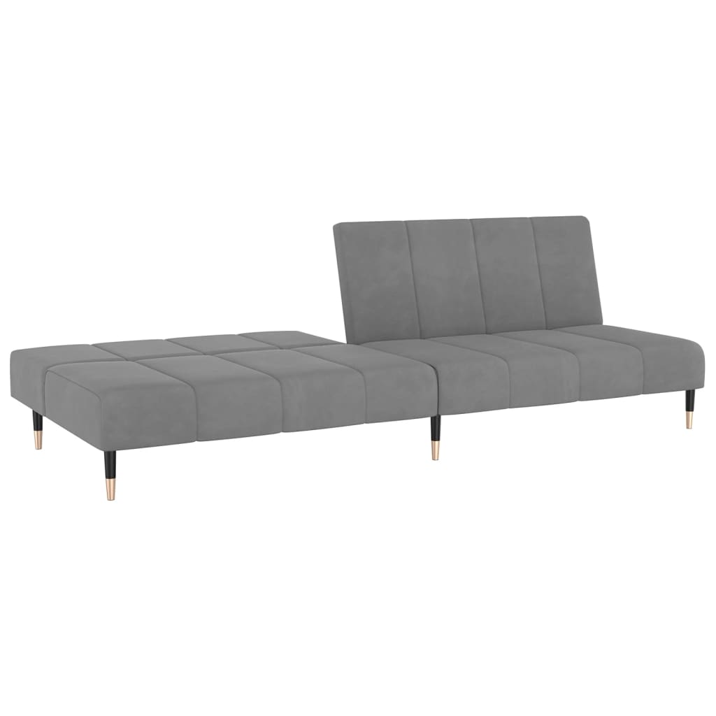 Sovesofa 2-personers lysegrå fløjl