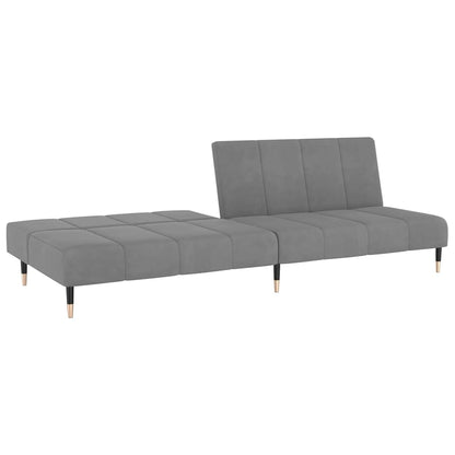 Sovesofa 2-personers lysegrå fløjl