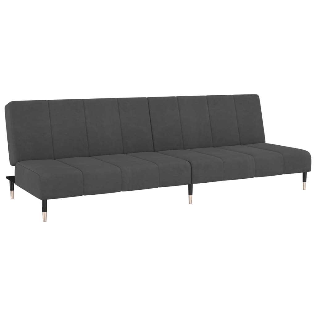 Sovesofa 2-personers mørkegrå fløjl