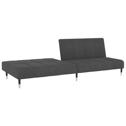 Sovesofa 2-personers mørkegrå fløjl