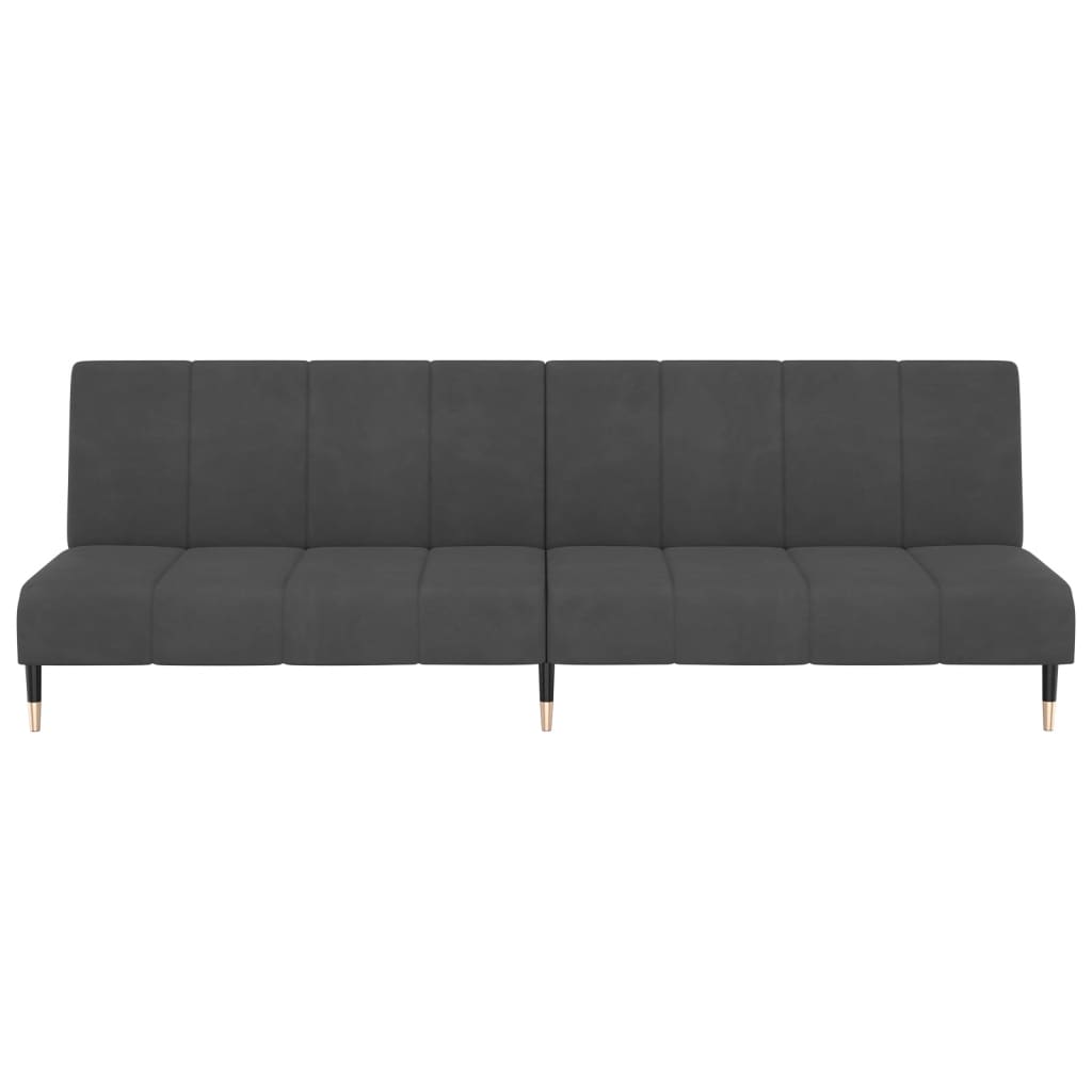 Sovesofa 2-personers mørkegrå fløjl