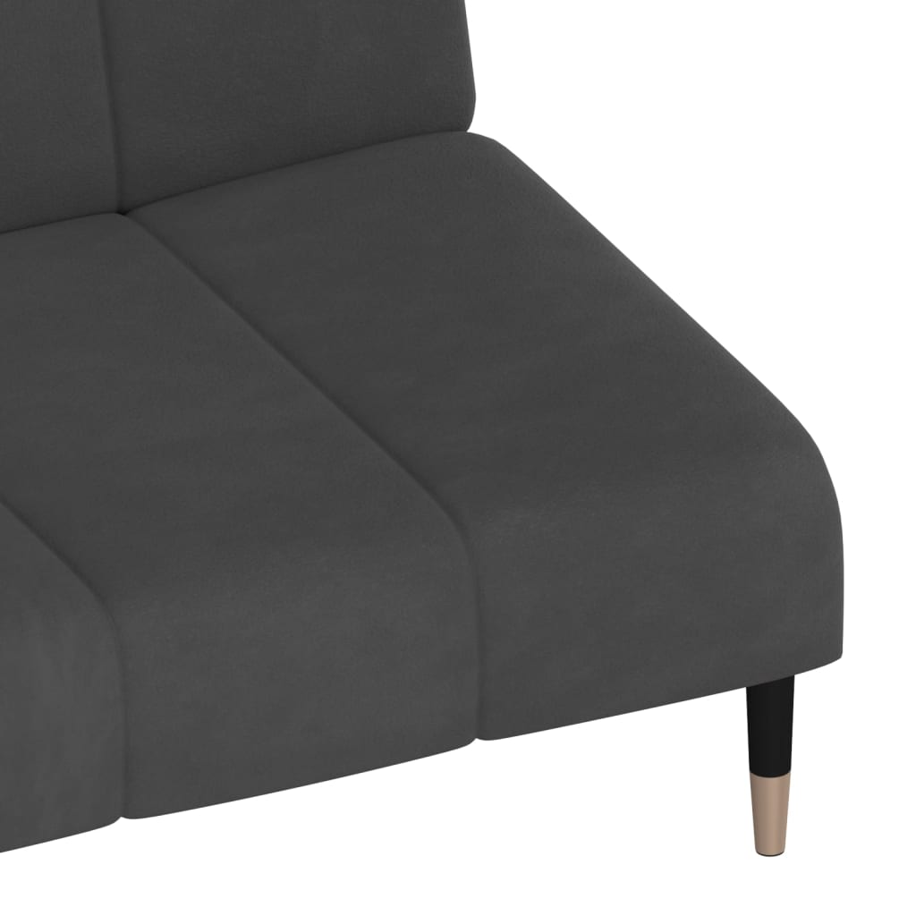 Sovesofa 2-personers mørkegrå fløjl