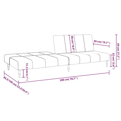Schlafsofa 2-Sitzer Dunkelgrün Samt