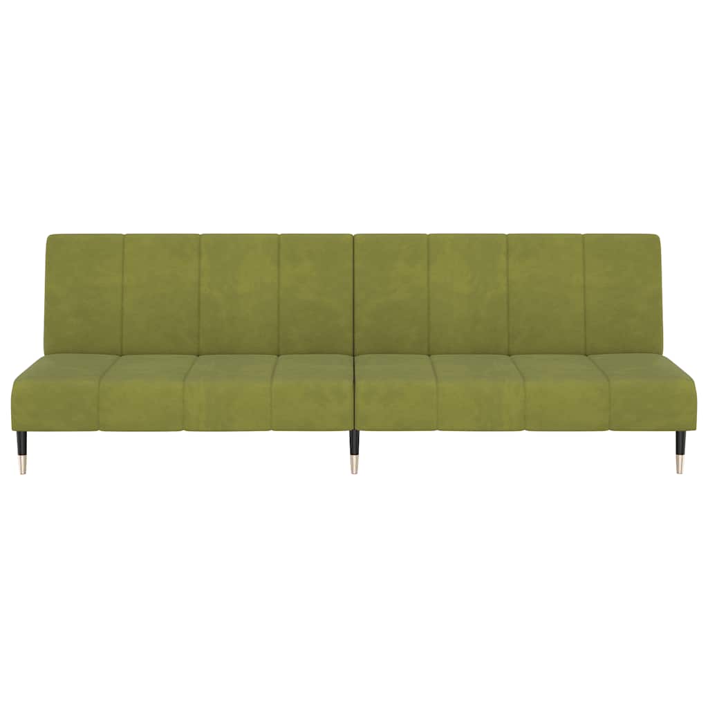 Schlafsofa 2-Sitzer Hellgrün Samt