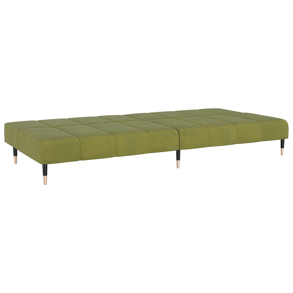 Schlafsofa 2-Sitzer Hellgrün Samt