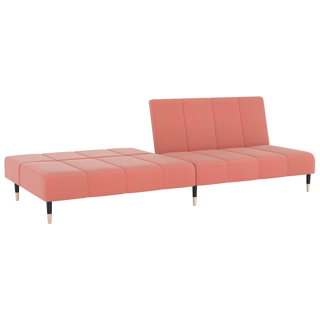 Schlafsofa 2-Sitzer Rosa Samt