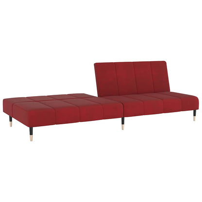 Schlafsofa 2-Sitzer Weinrot Samt