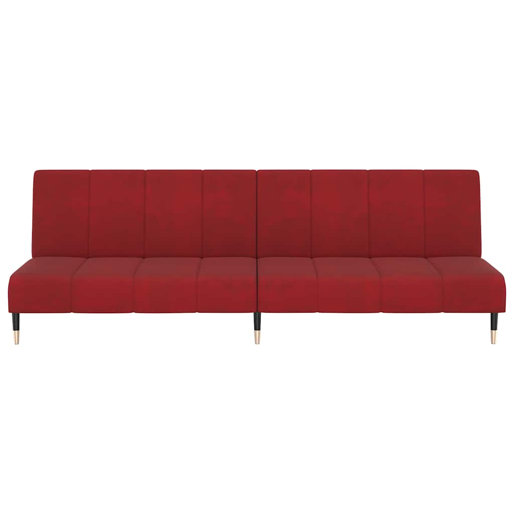 Schlafsofa 2-Sitzer Weinrot Samt