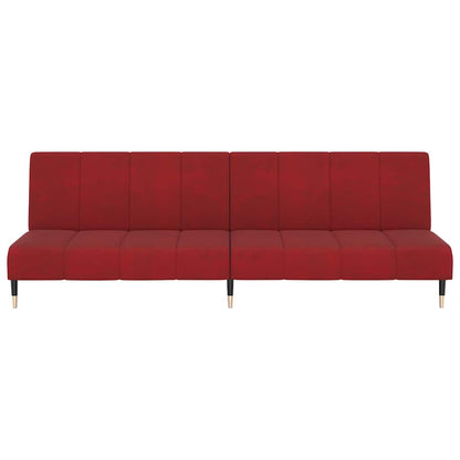 Schlafsofa 2-Sitzer Weinrot Samt