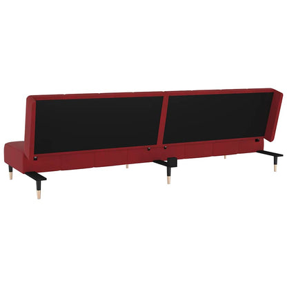 Schlafsofa 2-Sitzer Weinrot Samt