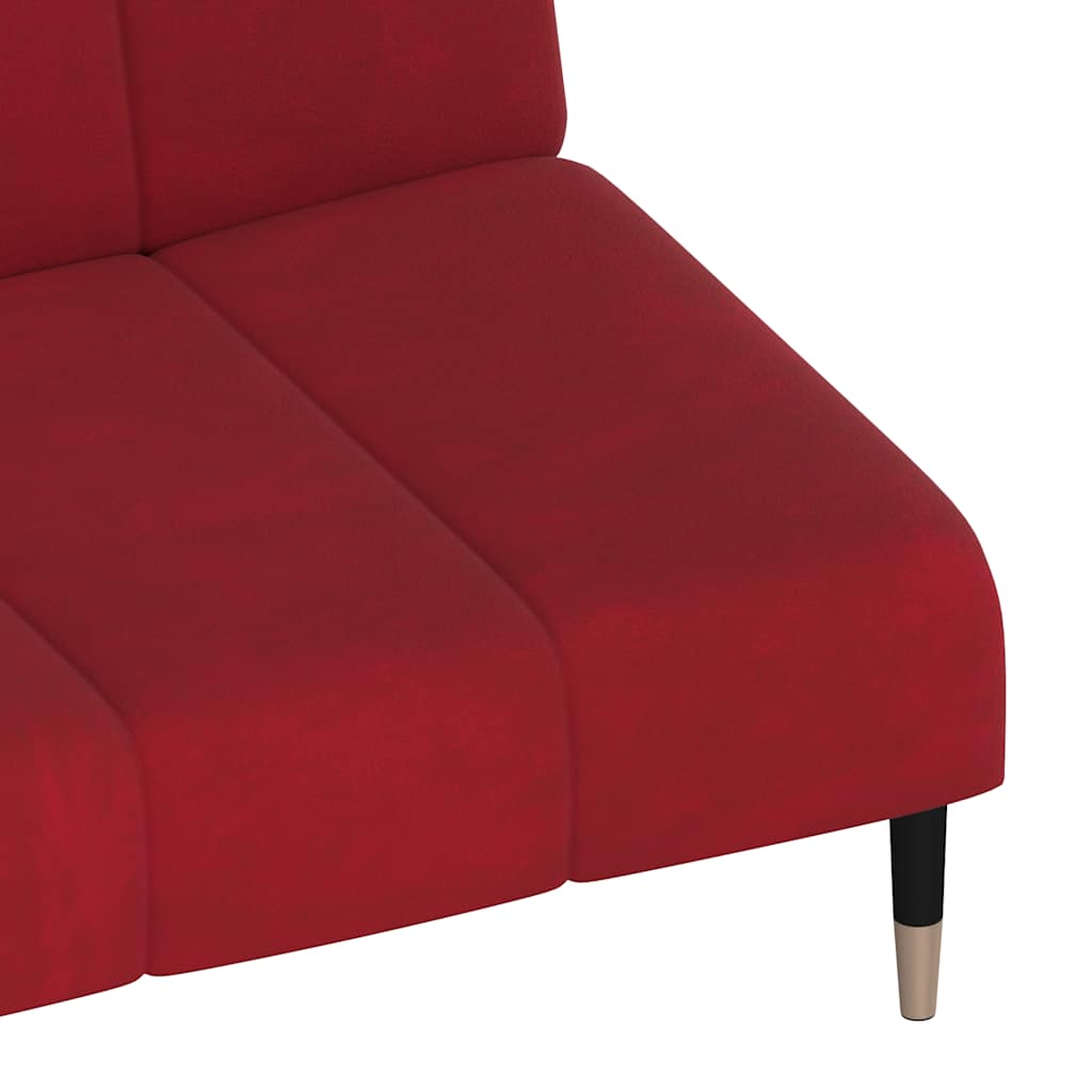 Schlafsofa 2-Sitzer Weinrot Samt