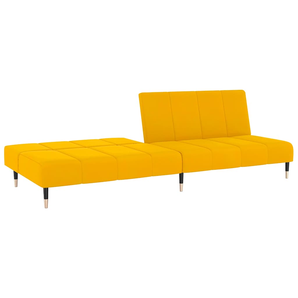 Schlafsofa 2-Sitzer Gelb Samt