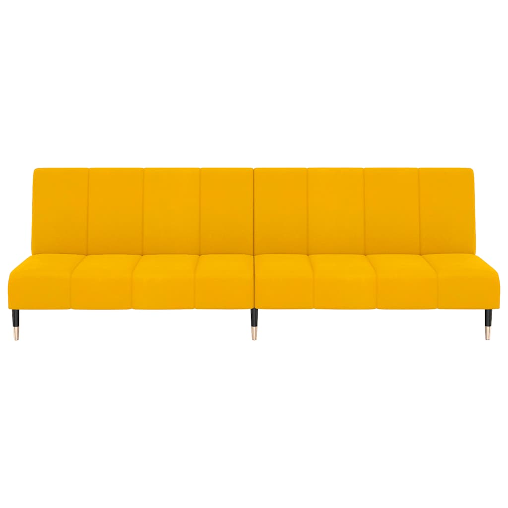 Schlafsofa 2-Sitzer Gelb Samt