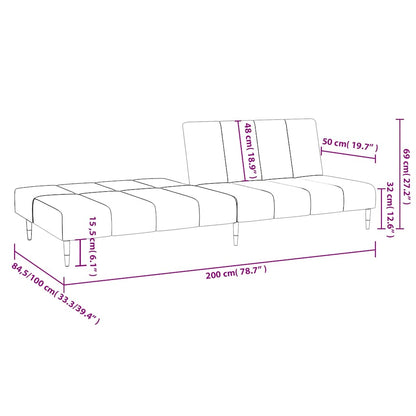 Schlafsofa 2-Sitzer Gelb Samt