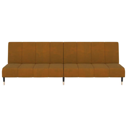 Schlafsofa 2-Sitzer Braun Samt
