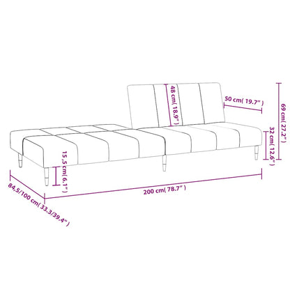 Schlafsofa 2-Sitzer Braun Samt