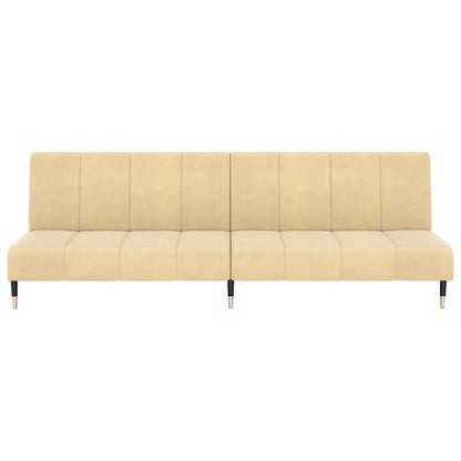 Schlafsofa 2-Sitzer Creme Samt