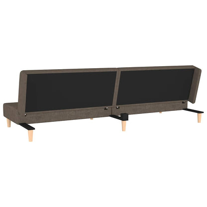 Schlafsofa 2-Sitzer mit 2 Kissen Braun Stoff