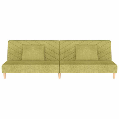 Schlafsofa 2-Sitzer mit 2 Kissen Grün Stoff