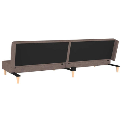 Schlafsofa 2-Sitzer mit 2 Kissen Taupe Stoff
