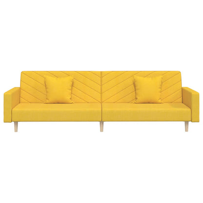 Sovesofa 2-personers med 2 puder gult stof