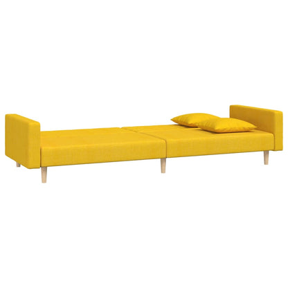Sovesofa 2-personers med 2 puder gult stof