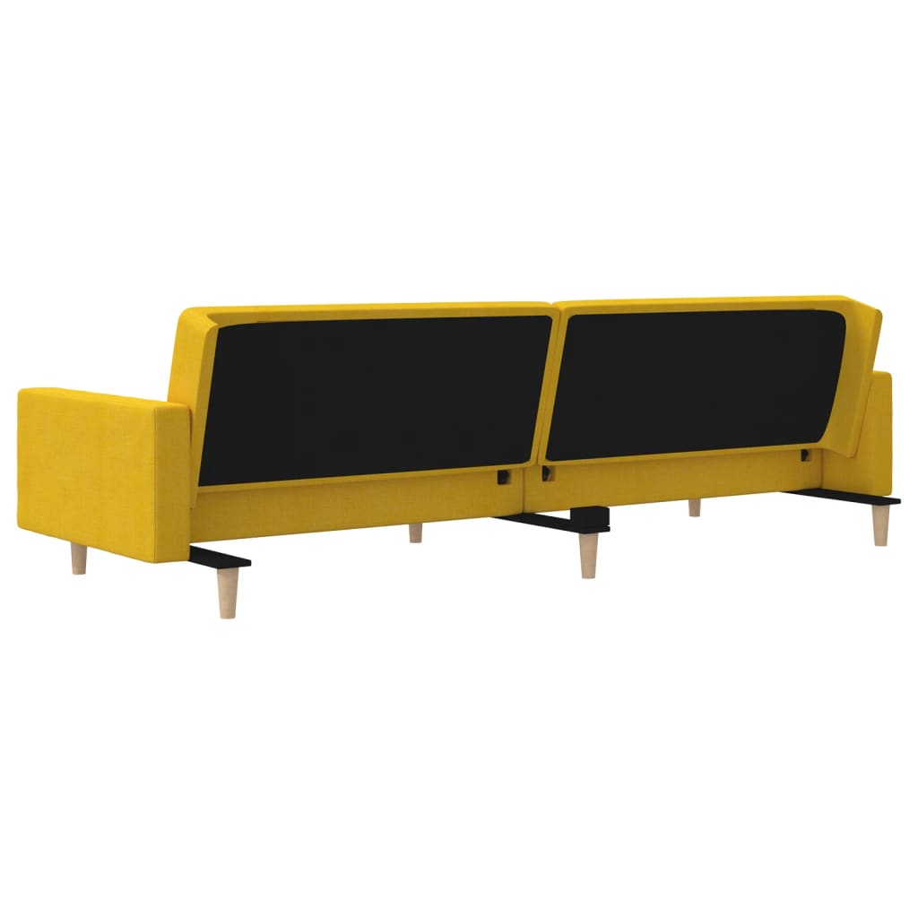 Sovesofa 2-personers med 2 puder gult stof