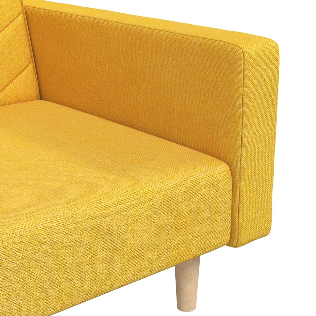 Sovesofa 2-personers med 2 puder gult stof