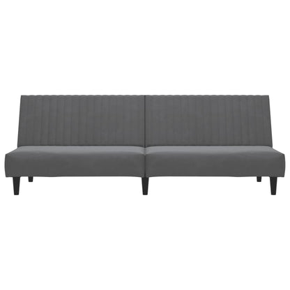 Schlafsofa 2-Sitzer Dunkelgrau Samt
