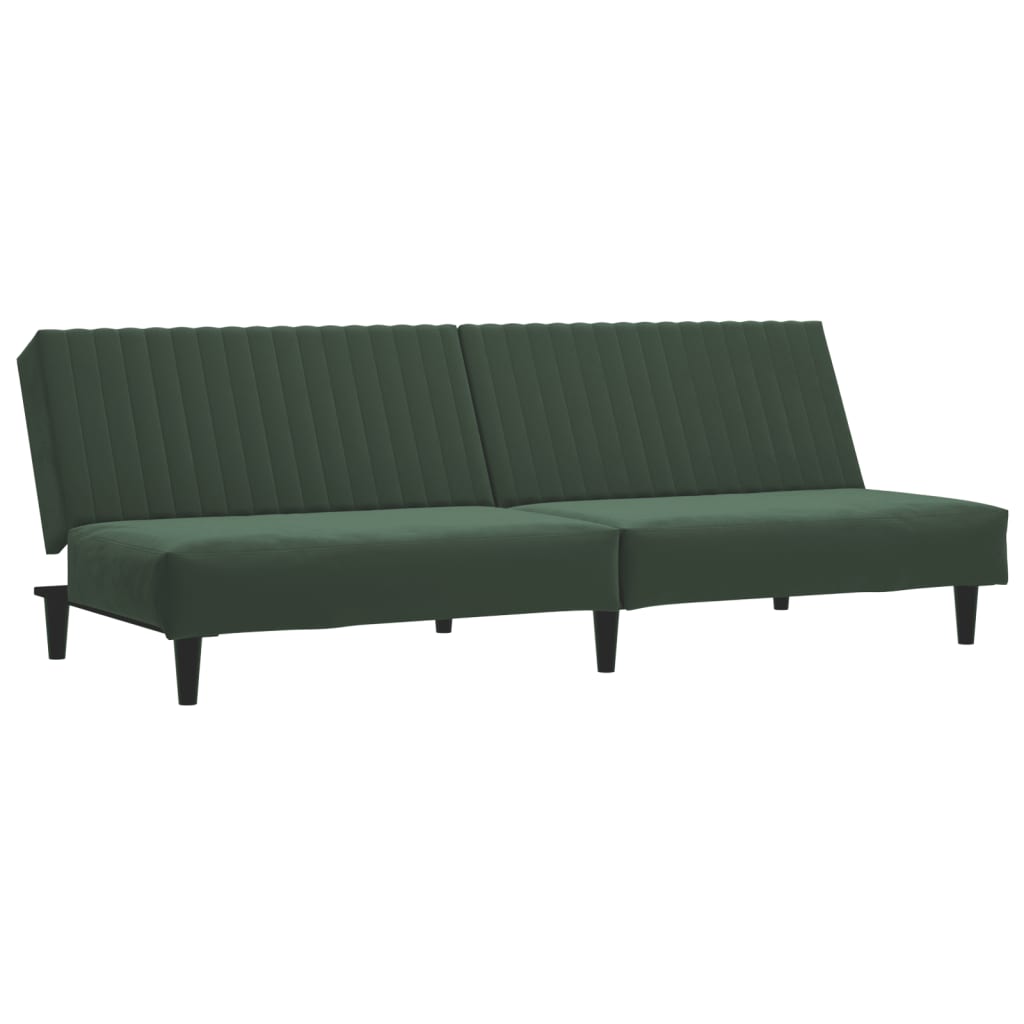 Sovesofa 2-personers mørkegrøn fløjl