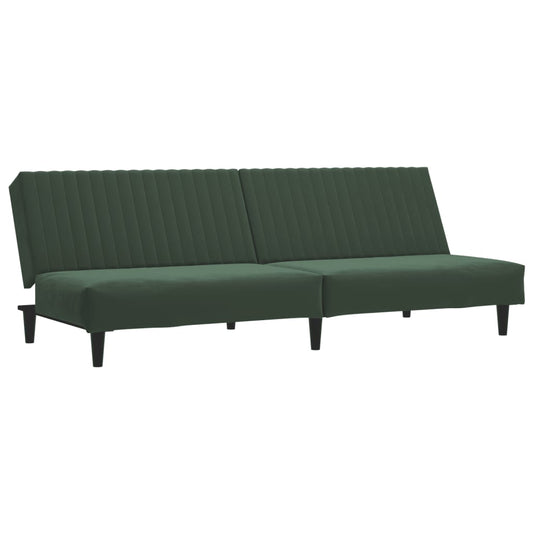 Sovesofa 2-personers mørkegrøn fløjl