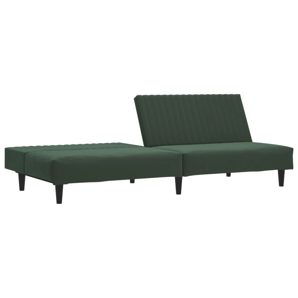 Sovesofa 2-personers mørkegrøn fløjl