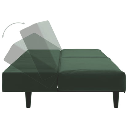 Sovesofa 2-personers mørkegrøn fløjl